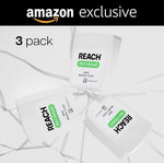 Close up view of REACH mint flavored waxed floss container