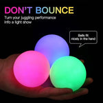 Close up view of POITOI premium synthetic resin and rubber shell textured juggling balls