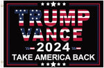 Close up of double stitched edges on Trump Vance flag