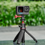 Reflex Camera portable tripod three section legs extended for low angle photography