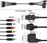 XMSJSIY 3-in-1 audio video wire showcasing five color coded RCA plugs