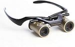 Side angle of wearable hands free opera binoculars showcasing the comfortable eyewear frame design.