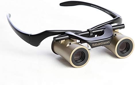 Side angle of wearable hands free opera binoculars showcasing the comfortable eyewear frame design.