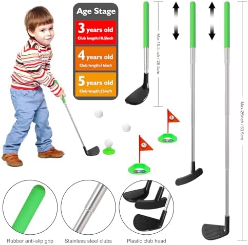 Authentic Dyienocs golf set for children in outdoor setting