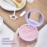 Gaboolo dental brace container with attached lanyard for travel portability