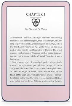Top down view of pink strawberry Kindle Paperwhite skin