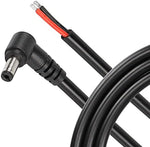 Product packaging overview for SinLoon 2 pack 12V 90 degree open end power cable cords