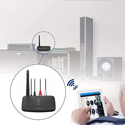 Besign high fidelity Bluetooth 5.0 audio adapter showing the external high-gain antenna extended for 30 meter range