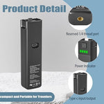 Roralma premium extended battery handle being connected to a portable vlogging setup.