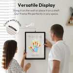 Close up of the three dimensional floating frame design showing individual acrylic panel slots