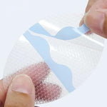 Painless removal baby shower cap ear protection stickers close up view