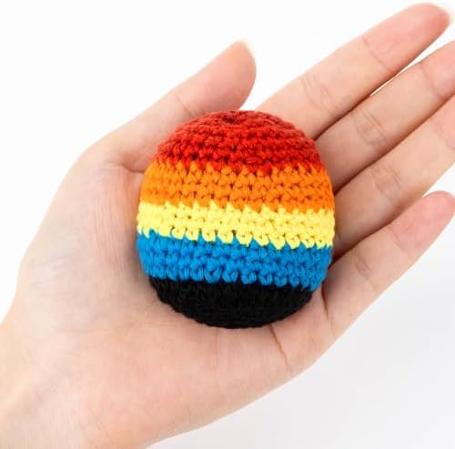 Handmade woven juggling balls for beginners in a 4 pack