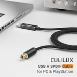 Close up of Cubilux USB A to SPDIF digital transmitter connector
