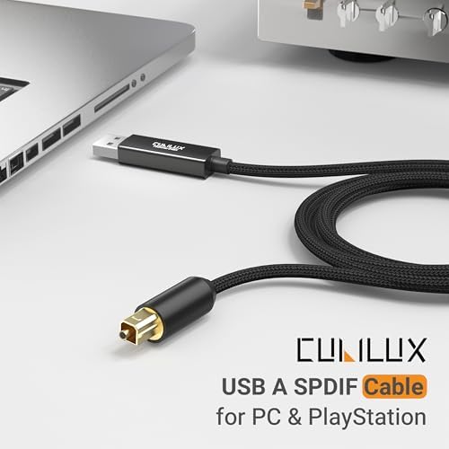 Close up of Cubilux USB A to SPDIF digital transmitter connector
