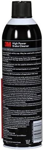 Close up of 3M brake cleaner product label