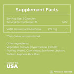 Professional product photography of PD VARS glutathione capsules