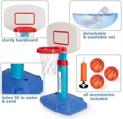 Lacchoufee portable basketball goal set in blue