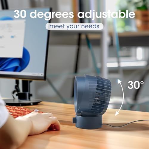 KinYiLO small cooling fan packaging layout emphasizing its battery free plug and play design.