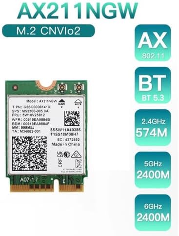 Top view of Weeliao Intel WiFi 6E card