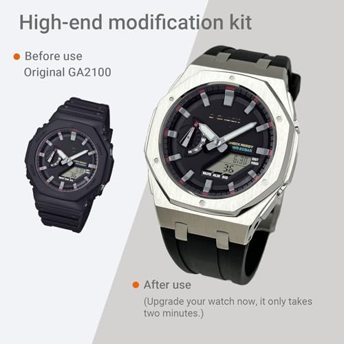 Rugged industrial octagonal profile watch bezel replacement close up view
