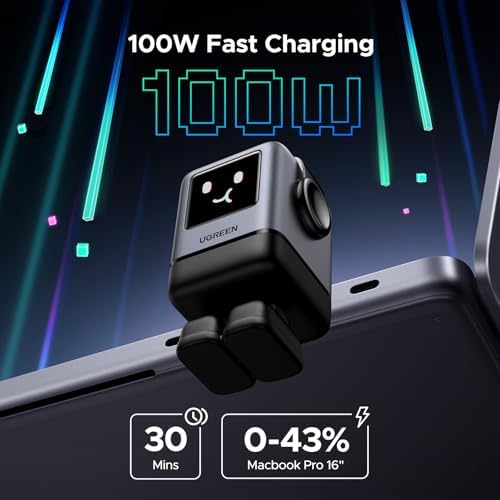 UGREEN Uno GaN fast charger showing side view with 4 charging ports