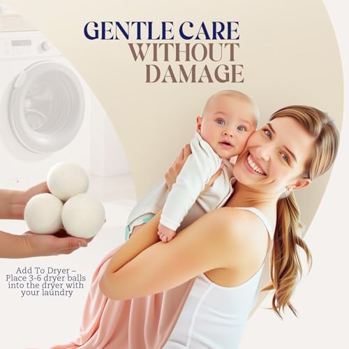 Authentic imported premium wool dryer balls set demonstrating natural fabric care benefits