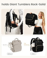 Open top view of the professional commuter backpack demonstrating the wide rectangular frame and nineteen pockets.