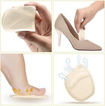 Self-adhesive heel liner pads applied to the back of a high heel shoe