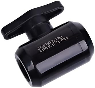 Alphacool G1/4 Eiszapfen ball valve front view deep black