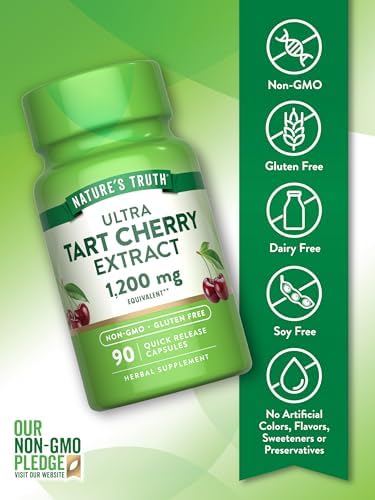 Side view of Nature's Truth Tart Cherry Extract capsule bottle