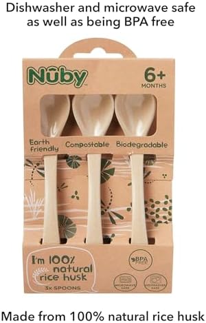 Nuby sustainable baby tableware three pack showcasing natural texture