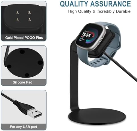 Gltire electronic charging base highlighting the non slip rubber pads on the bottom surface.