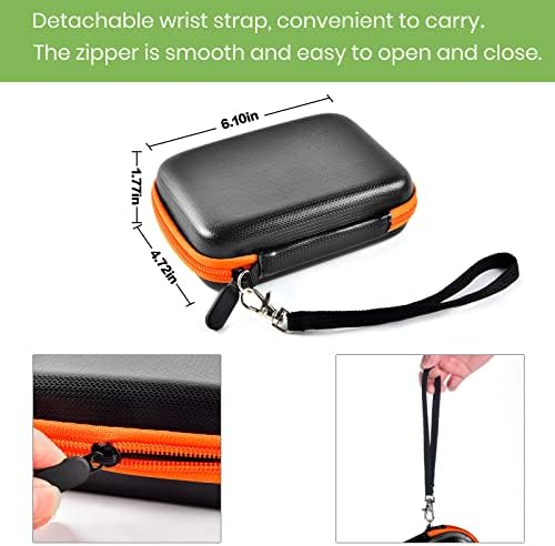 ALKOO hard shell storage holder opened flat demonstrating empty interior with elastic strap and mesh pocket