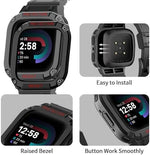Heavy duty protective bumper case with adjustable wristband for fitness trackers