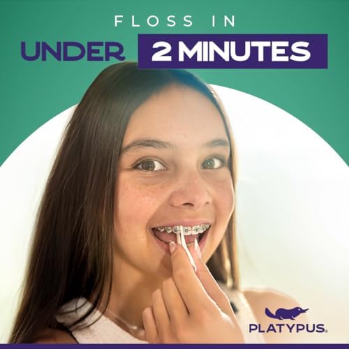 Platypus braces flosser close up of premium soft pick end