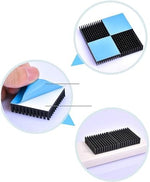 Anodized black aluminum heat sink kit for stepper motor cooling.