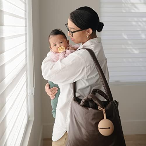 Premium food grade silicone material detail of the Mushie non toxic pacifier storage pouch