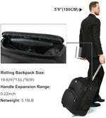 Matein water resistant roller backpack showcasing lockable metal zippers and side mesh pocket
