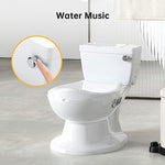 GarveeLife children portable toilet showing the interactive flush handle with sound feature