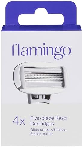 Flamingo 5-blade women's razor cartridges for a close shave