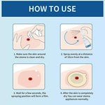 Instructions and size details for Ovand No Sting skin barrier film