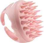 Vegamour Gro Revitalizing Scalp Massager front view showcasing the soft pink ergonomic silicone design for hair wellness.
