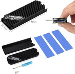 Astaron double-sided NVMe cooler kit with nano thermal pads and installation accessories