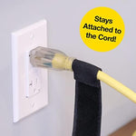 Twelve pack of black six inch reusable elastic cable ties neatly arranged on a clean background.