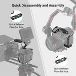 SmallRig handheld camera rig setup showing cold shoe mount with attached accessories space