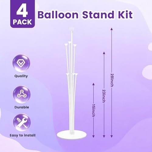Components of the Aobor balloon stand kit including poles and cups