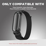 Black adjustable braided nylon replacement strap with protective case for Plaud NotePin S.