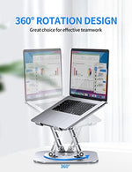 AOEVI computer riser showing 360 degree rotating base mechanism and swivel motion