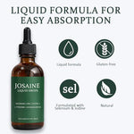 Ingredients label on New Age thyroid support liquid drops
