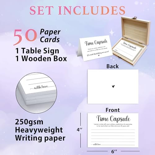Minimalist baby time capsule box with engraving detail